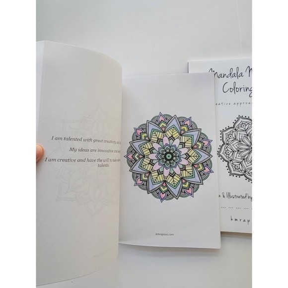 Mindful Mandala Meditation Zen Garden Craft Kit Gift Necklace Jewelry Color Book - Picture 5 of 6